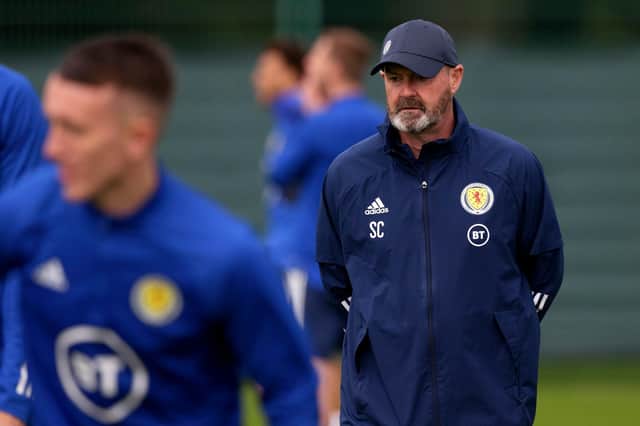 Scotland manager Steve Clarke watches over training ahead of the showdown with Israel at Hampden (Photo by Craig Williamson / SNS Group)