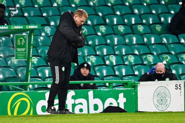 Neil Lennon is left feeling as empty as the Celtic Park stands during the 1-1 draw with St Johnstone that has puts his position as Celtic manager in severe doubt. (Photo by Rob Casey / SNS Group)