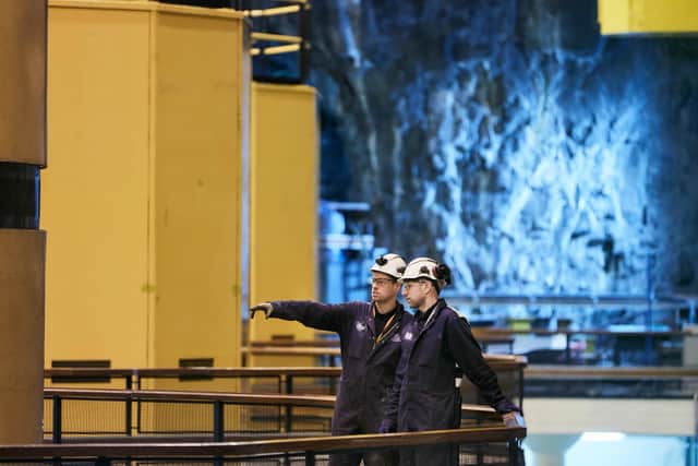 The renewables revolution is expected to bring new jobs to Scotland – Andrew Strettle and Gavin Blainey are seen here at work inside Cruachan hydro power station