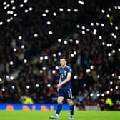 Scotland's Andrew Robertson during the FIFA World Cup Qualifying match at Hampden Park, Glasgow. Picture date: Monday November 15, 2021.