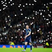 Scotland's Andrew Robertson during the FIFA World Cup Qualifying match at Hampden Park, Glasgow. Picture date: Monday November 15, 2021.