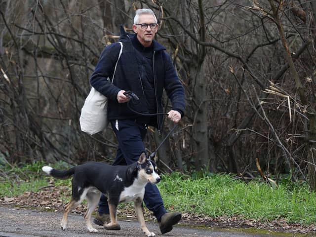 Gary Lineker returns home with his dog on Sunday