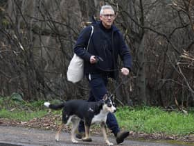 Gary Lineker returns home with his dog on Sunday