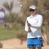 Scotland's Kylie Henry lines up a putt during the opening round of the  Aramco Team Series event at Riyadh Golf Club in Saudi Arabia. Picture: Tristan Jones/LET