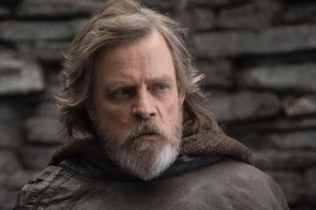 Mark Hamill as Luke Skywalker in Star Wars: The Last Jedi. 