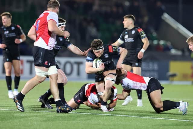 Glasgow Warriors' Rory Darge on the attack against the Lions in the EPCR Challenge Cup quarter-final.  Picture: Steve Welsh/PA Wire