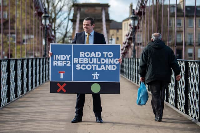 Scottish Conservatives leader Douglas Ross has refused to say whether he believes it would be appropriate for the Prime Minister to block a second referendum - if pro-independence parties won a majority at Holyrood next month.