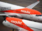 EasyJet airplanes are parked on the tarmac. Picture: Hannibal Hanschke/POOL/AFP via Getty Images