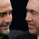 Pep Guardiola and Carlo Ancelotti go head-to-head when Manchester City host Real Madrid in the Champions League semi-final second leg. (Photo by Julian Finney/Getty Images)