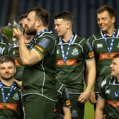 Hawick lift the Scottish Cup after a hard fought final against Edinburgh Academical at Scottish Gas Murrayfield.  (Photo by Paul Devlin / SNS Group)