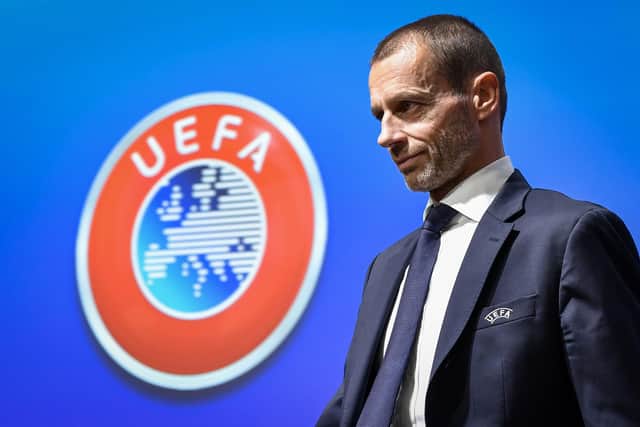 UEFA president Aleksander Ceferin.(Photo by FABRICE COFFRINI/AFP via Getty Images)