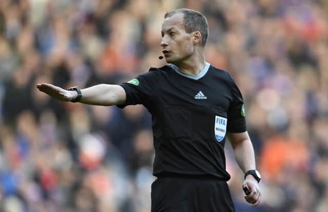 The kindest way to explain referee Willie Collum's performance at Ibrox on Saturday as he seemed to get three calls wrong that seemed costly to St Johnstone in their 2-0 loss to Rangers is that his officiating is marked out be eccentricities.  (Photo by Rob Casey / SNS Group)