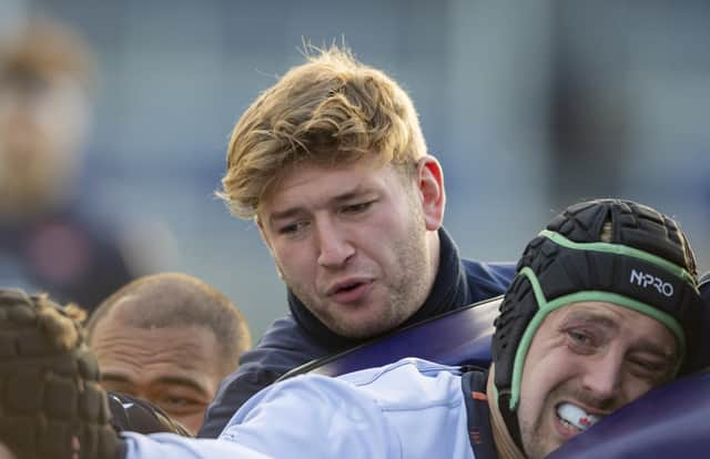 Jamie Hodgson during an Edinburgh training session at the DAM Health Stadium this week. (Photo by Mark Scates / SNS Group)