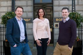 Dr Alasdair Mort, COO, Aiber; Anne Roberts, co-founder and chief executive, Aiber; Keith Barclay, investor, BGF. Picture: Ian Jacobs Photography