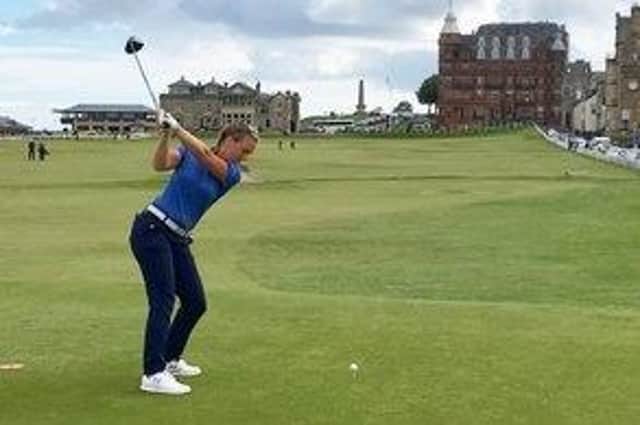 Dunfernline's Jennifer Saxton won the St Rule Trophy, which is played on the New and Old Courses at St Andrews