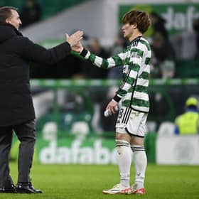 GLASGOW, SCOTLAND - DECEMBER 06: Celtic manager Brendan Rodgers  insists nothing has changed with what is being asked of Kyogo Furuhashi as the Japanese striker struggles for the potency he exhibited in his two seasons under Ange Postecoglou. (Photo by Rob Casey / SNS Group)