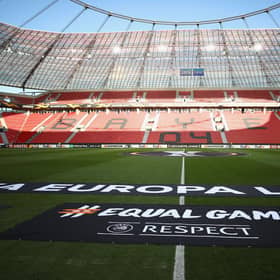 A general view of Bayer Leverkusen's BayArena stadium