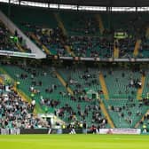 The deserted Green Brigade section for James Forrest testimonial contributed to a refreshing ambiance at Celtic Park. (Photo by Craig Foy / SNS Group)