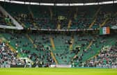 The deserted Green Brigade section for James Forrest testimonial contributed to a refreshing ambiance at Celtic Park. (Photo by Craig Foy / SNS Group)