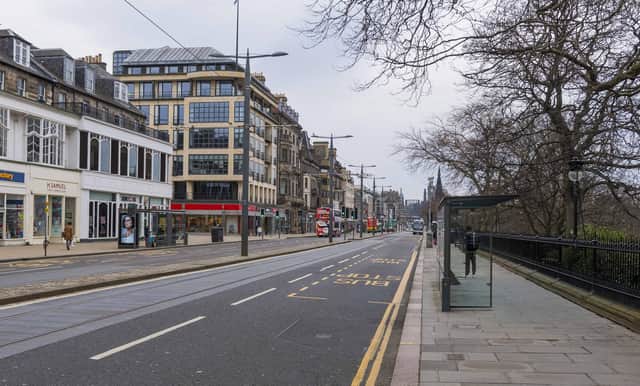 Edinburgh's Princes Street, which like many other areas has seen shops, cafes and restaurants closed. Photo by Mark Scates/SNS Group.