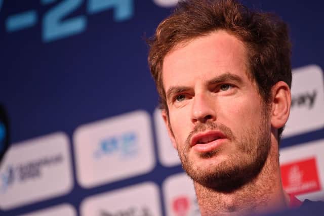 Andy Murray pictured during a press conference ahead of the European Open Tennis ATP tournament, in Antwerp, Monday 18 October 2021. (Photo by LAURIE DIEFFEMBACQ/BELGA MAG/AFP via Getty Images)