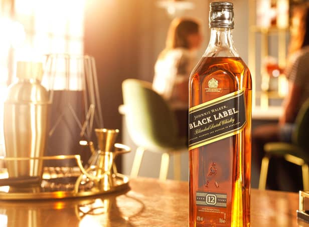 FTSE-100 spirits giant Diageo has a vast portfolio that includes Johnnie Walker whisky, pictured, Guinness stout and Smirnoff vodka.