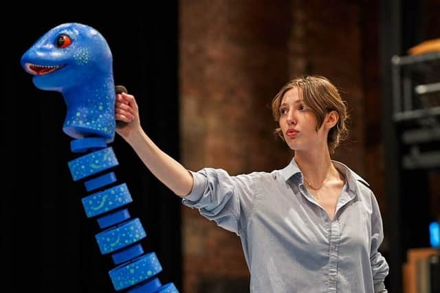 Eden Barrie brings the Nessa puppet to life in Nessie (Picture: Fraser Band)