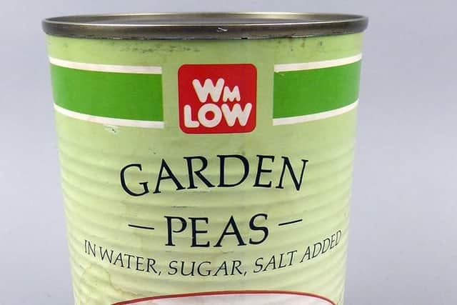 The tin of peas, which had a best before date of August 1995, removed from display at the McManus museum and art gallery in Dundee. PIC: Dundee City Council.