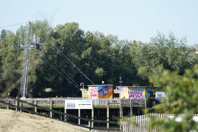 Liquid Leisure in Windsor, where an 11-year-old girl has died after going missing at the water park. Emergency services were called at around 3.55pm on Saturday to reports of the child getting into difficulty at Liquid Leisure near Datchet. Picture date: Sunday August 7, 2022.