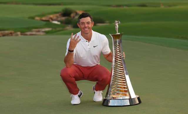 Rory McIlroy won the DP World Tour's Harry Vardon Trophy for a fourth time last month and has now emulated that feat in a poll for the Association of Golf Writers' Trophy. Picture: Andrew Redington/Getty Images.