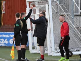 David Cox was booked during the first half of Albion Rovers' match with Stenhousemuir (Picture: Dave Johnston)