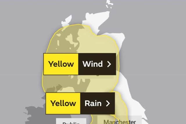 The wind warning will be in force for 24 hours from noon on Sunday. Picture: Met Office