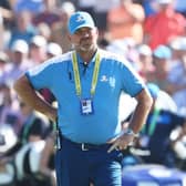Thomas Bjorn, one of the vice-captains, and captain Luke Donald look on during last week's Ryder Cup in Rome. Picture: Jamie Squire/Getty Images.