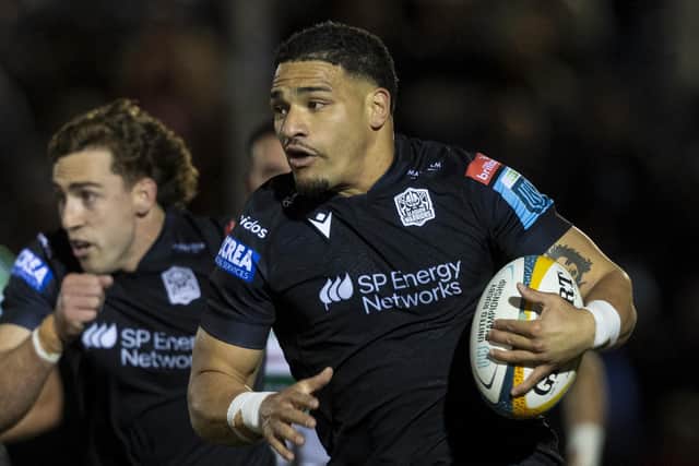 Sione Tuipulotu scored one of Glasgow Warriors' tries in a 52-36 win over Cardiff. (Photo by Ross MacDonald / SNS Group)