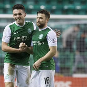 Lewis Stevenson (right) and John McGinn were Hibs team-mates for three years before the latter's move to Aston Villa.