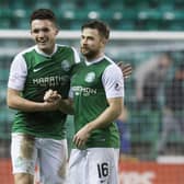 Lewis Stevenson (right) and John McGinn were Hibs team-mates for three years before the latter's move to Aston Villa.