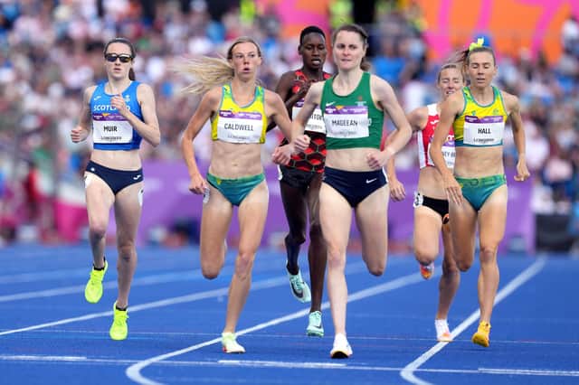 Scotland's Laura Muir, pictured far left, finished fifth in her 800m round one heat on Friday.