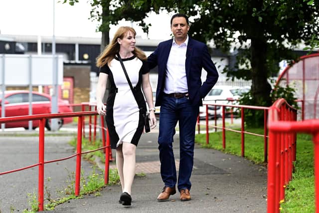 Angela Rayner and Scottish Labour leader Anas Sarwar. Picture: John Devlin