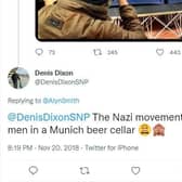 The post from SNP candidate and incumbent councillor, Denis Dixon.