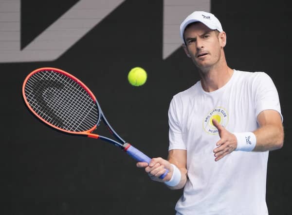 Britain's Andy Murray plays a forehand return during a practice session ahead of the Australian Open, where he faces Matteo Berrettini in the first round.