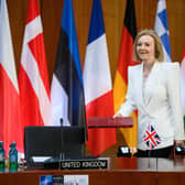 Foreign Secretary Liz Truss, seen at a meeting of Nato ministers in Berlin, on Sunday (Picture: Bernd von Jutrczenka/pool/AFP via Getty Images)