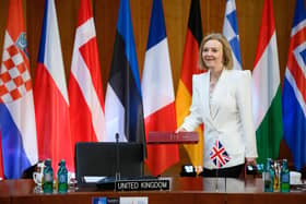 Foreign Secretary Liz Truss, seen at a meeting of Nato ministers in Berlin, on Sunday (Picture: Bernd von Jutrczenka/pool/AFP via Getty Images)