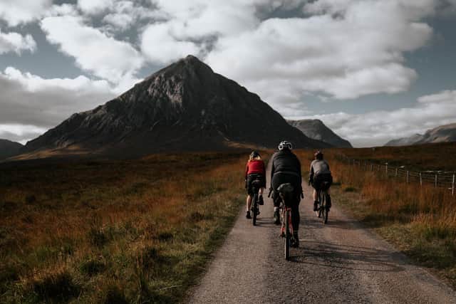 Lee Craigie and two friends recreated the 1936 cycling trip through the Highlands last October. Picture: Maciek Tomiczek