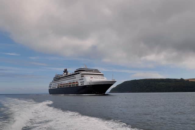 Cruise ship Vasco da Gama arriving in the Cromarty Firth.