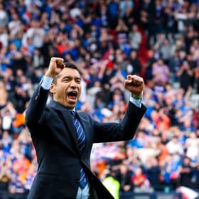 The emotion shown by Rangers manager Giovanni van Bronckhorst at the end of his team's Scottish Cup semi-final defeat demonstrated how much it meant to him after back-to-back derby losses, says former Ibrox team-mate Alan Hutton. He believes the  boost given to his old team by "massive" wins at Hampden and in Europe provides hope they can chase league leaders Celtic all the way. (Photo by Alan Harvey / SNS Group)