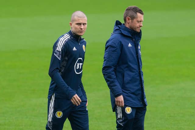 Lyndon Dykes has emerged as a doubt for Scotland's match against Denmark tomorrow. (Photo by Craig Foy / SNS Group)