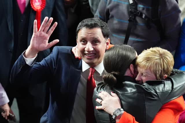 Scottish Labour leader Anas Sarwar celebrates as the general election results come in (Picture: Andrew Milligan/PA)
