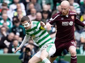 Callum McGregor and Liam Boyce during a match between Celtic and Hearts last season. (Photo by Alan Harvey / SNS Group)