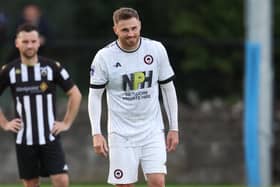 David Goodwillie played as a trialist for Glasgow United in a friendly match against Pollok on July 12. (Photo by Ross MacDonald / SNS Group)