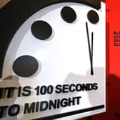 The Doomsday Clock reads 100 seconds to midnight for the second year running, 'the closest to Doomsday we have ever been' (Photo: EVA HAMBACH/AFP via Getty Images)